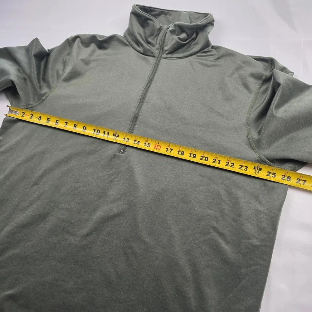 Vintage K-L Mfg Co Sleep Shirt Mens XL Green Mock Neck Zip Thermal Military